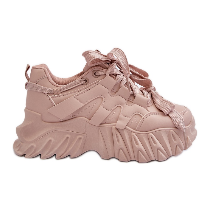 Damen-Sneaker mit dicker Sohle, Pink Ellerai rosa