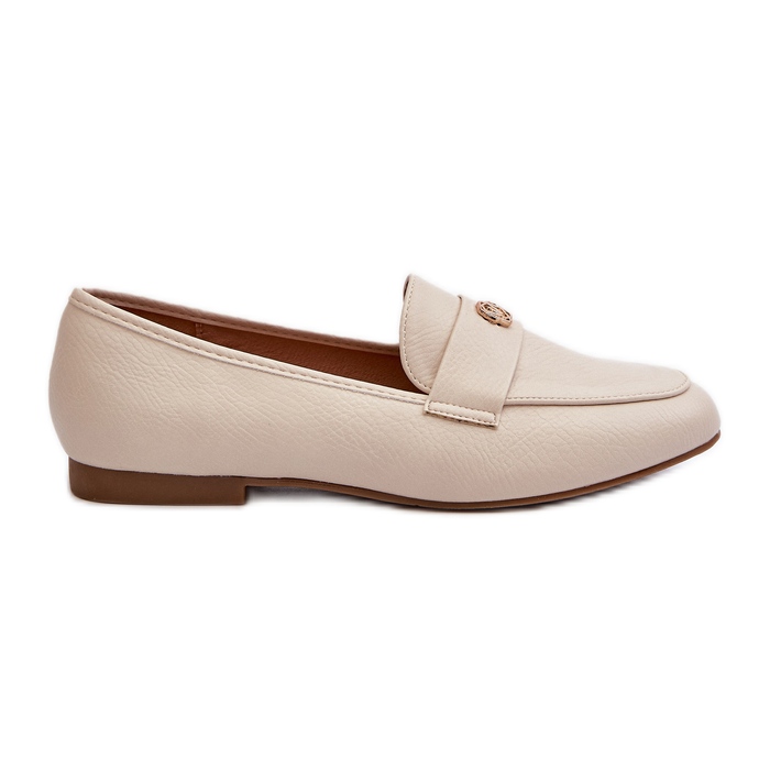 Damen-Mokassins mit flachem Absatz Beige Sylvaine