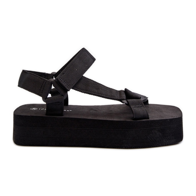 Damen Plateausandalen Schwarz Edireda