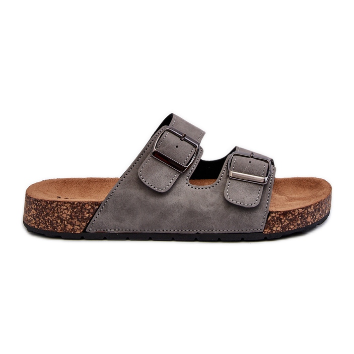 Herren-Flip-Flops mit Korksohle, Grau Rosawia