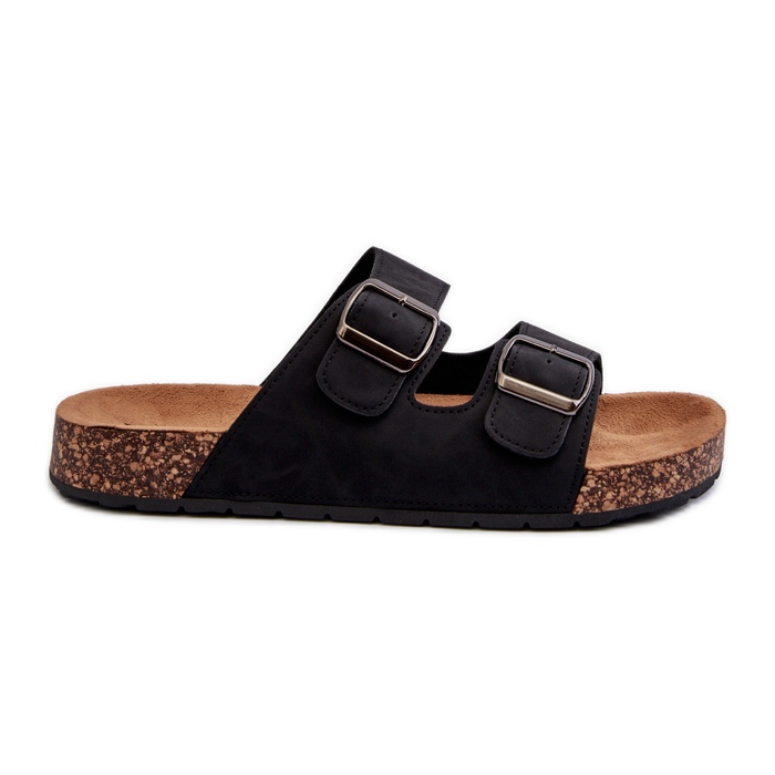 Herren-Flip-Flops mit Korksohle, Black Rosawia schwarz