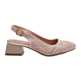 Beige Block-Pumps mit hohem Absatz von Gemifa