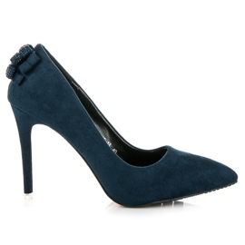 Vices Wildleder-Heels mit Schleifen blau