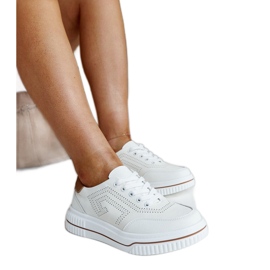 Sportschuhe aus beigem Leder