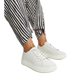 Beigefarbene Ledersneaker