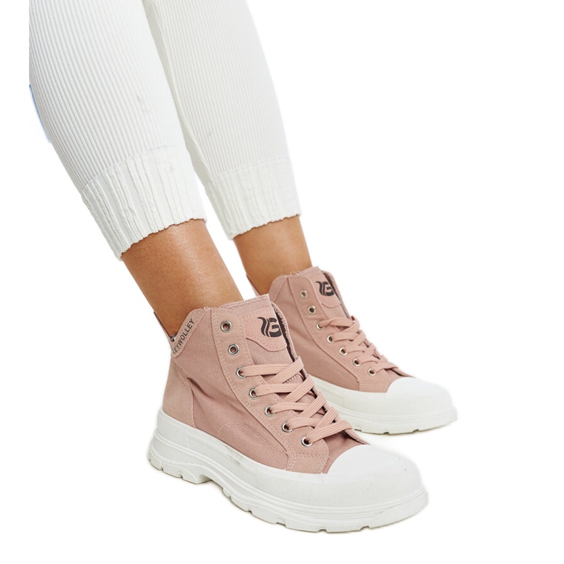 Hohe rosa Sneaker mit Vertiefungen von Nura