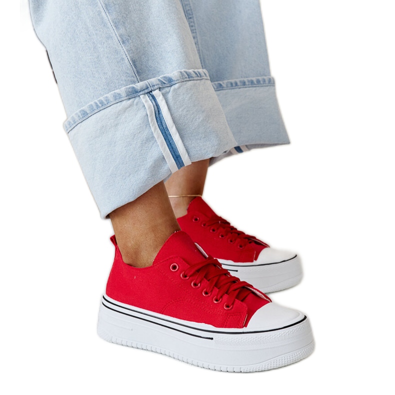 Rote Bahira-Sneaker mit dicker Sohle