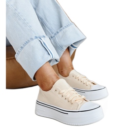 Hellbeige Sneaker mit dicker Bahira-Sohle