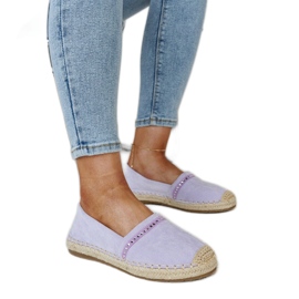Lila Espadrilles mit Abia-Strasssteinen violett