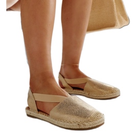 Beige Espadrilles mit offenem Absatz Tharna