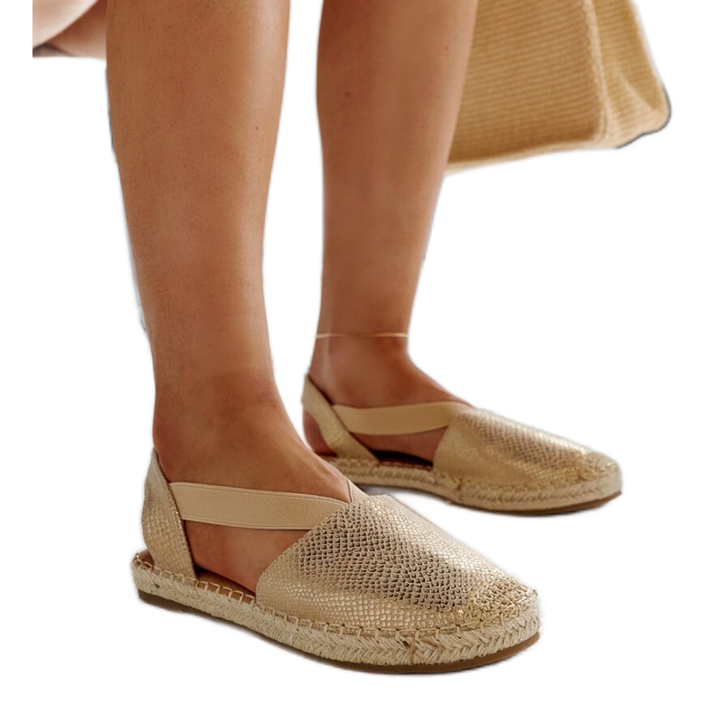 Beige Espadrilles mit offenem Absatz Tharna