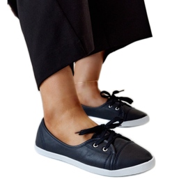 Marineblaue Slip-On-Sneaker aus Knudsen-Öko-Leder