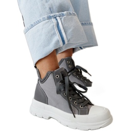 Nura hohe graue Sneakers mit Einkerbungen