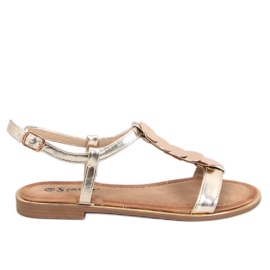 Ennes Gold-Sandalen mit Goldverzierung golden