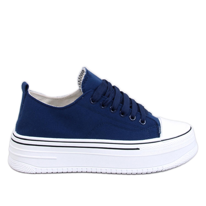 Loic Navy-Sneaker mit hoher Sohle blau