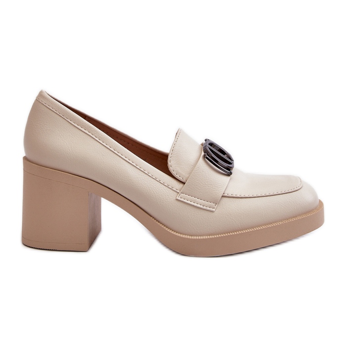 Jezzi Damenschuhe mit hohem Absatz und Verzierung, Beige Nedarea