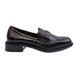 Vinceza Schwarze Lack-Loafer für Damen von Nerilaja