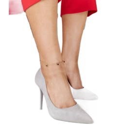 Graue High Heels mit Ledereinsatz Amedie