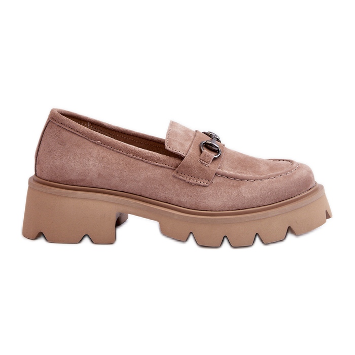 Vinceza Klobige Damen-Loafer aus beigem Wildleder Neloria