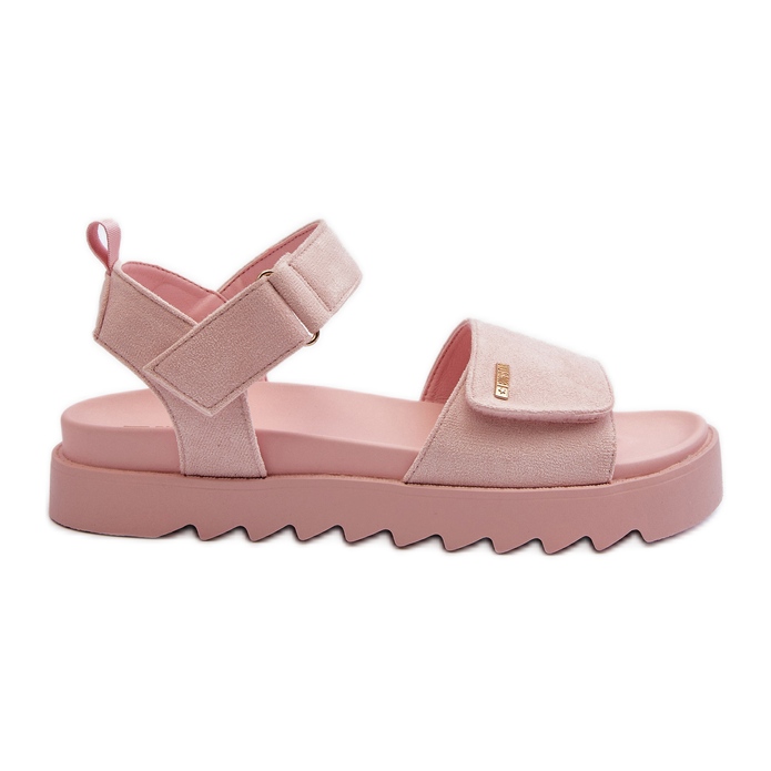 Damen-Sandalen aus Wildleder auf der Big Star-Plattform NN274701 Pink rosa