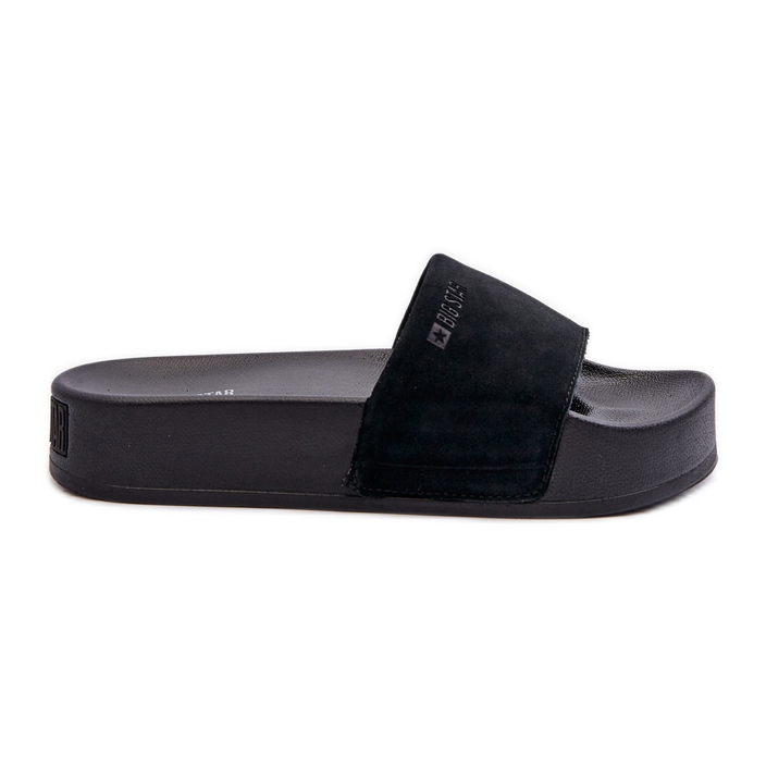 Damen Wildleder-Plateau-Flip-Flops Big Star NN274A670 Schwarz