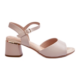 Damen-Sandalen mit niedrigem Absatz aus Öko-Leder Sergio Leone SK876 Hellgrau