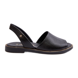 Zazoo Schwarze Lemar Alivia Slip-On-Sandalen aus Leder