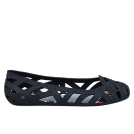 Meliski Chassa Schwarze durchbrochene Ballerinas