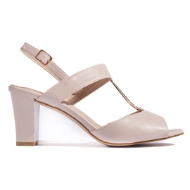 Goodin Beige Damensandalen am Pfosten