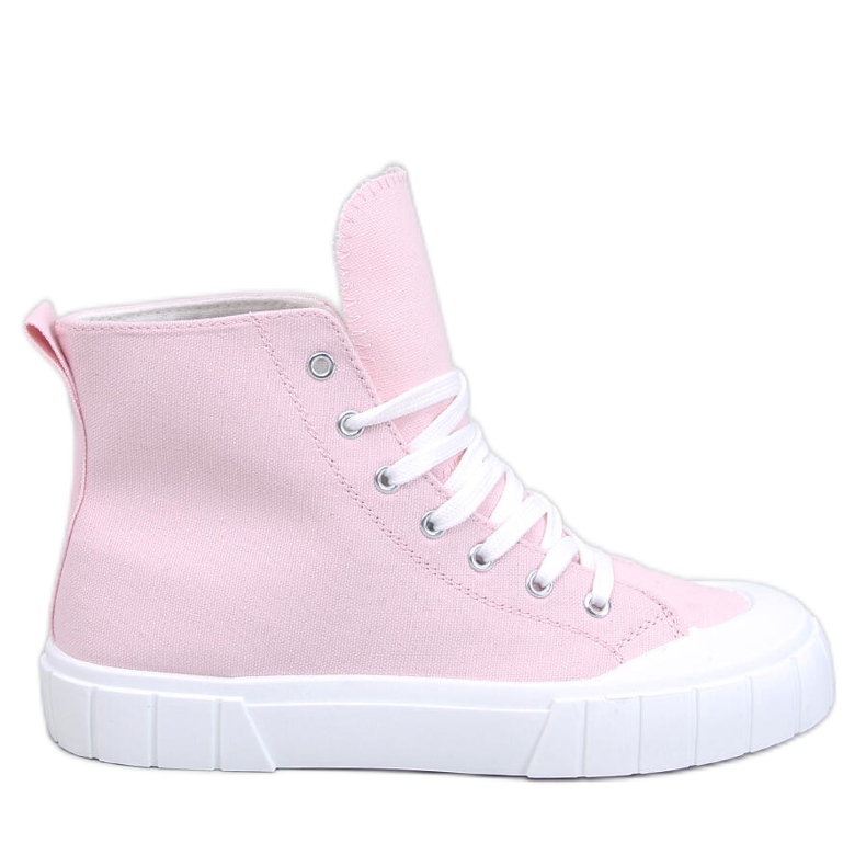 Rogers High-Top-Sneakers aus rosa Canvas
