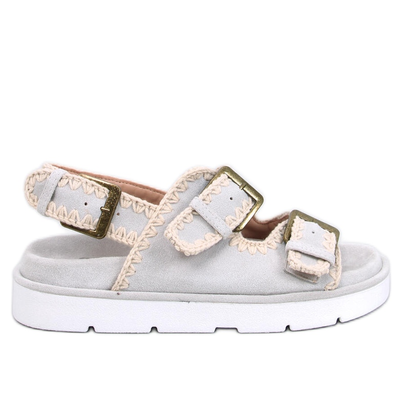 Badey Graue Plateausandalen