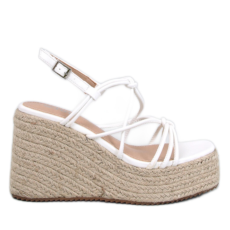 Pascai Weiße Espadrille-Sandalen mit Keilabsatz
