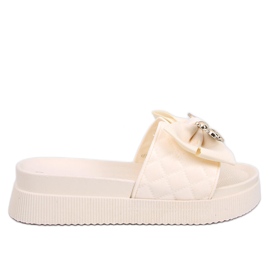 Brandis Beige goldene Teddybär-Flip-Flops