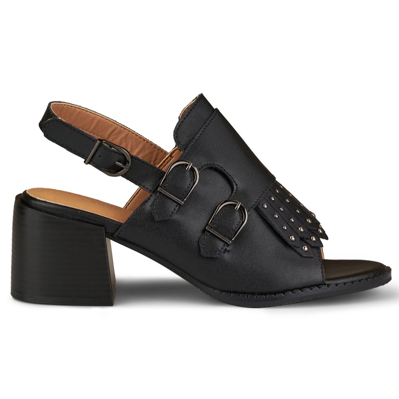 La.Fi Schwarze Sandalen mit Nieten