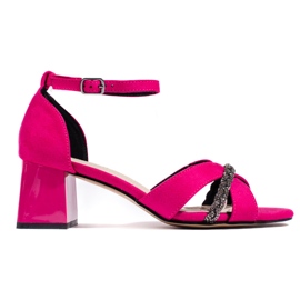 Goodin Damensandalen aus fuchsiafarbenem Wildleder rosa