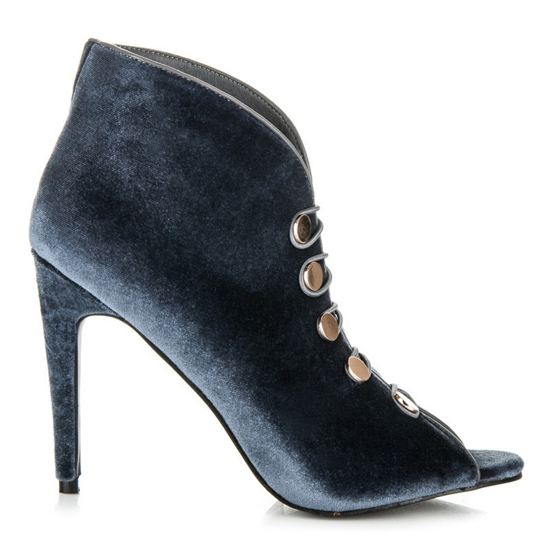 Vices Veloursstiefel mit offener Spitze grau