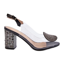 S.Barski Transparente Sandalen mit hohem Absatz, Schwarz D&amp;A MR38-812