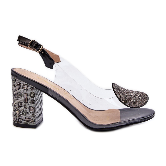 S.Barski Transparente Sandalen mit hohem Absatz, Schwarz D&amp;A MR38-812