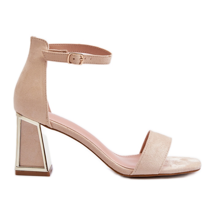 Wildledersandalen mit hohem Absatz Beige Pholia