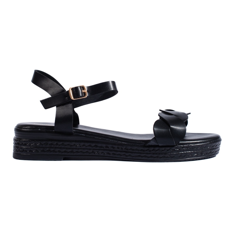 Sabrina Bequeme schwarze Damensandalen
