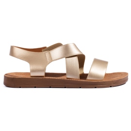 Goldene Slip-on-Sandalen für Damen