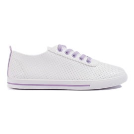 Durchbrochene Turnschuhe für Damen weiß