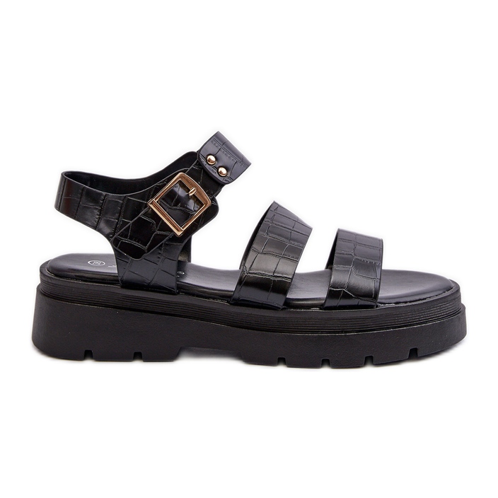Damensandalen mit dicker Sohle, Black Nicarda schwarz