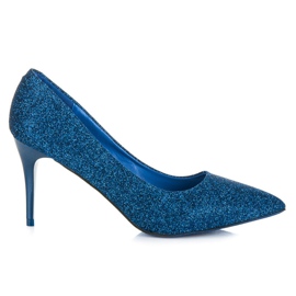 Qinba Pumps mit Glitzer blau