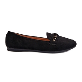 Glänzende Damen-Mokassins mit Kette, Black Aredilla schwarz