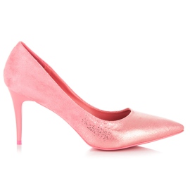 Qinba Wildleder-High-Heels rosa