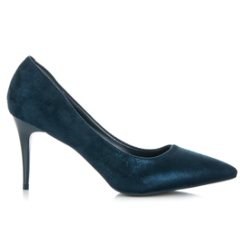 Qinba Wildleder-High-Heels marineblau mehrfarbig