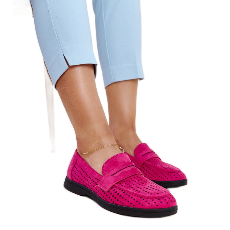 Dunkelrosa Wildledermokassins von Vinceza