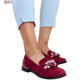 Burgunderrote Mokassins mit Dahera-Dekorationen