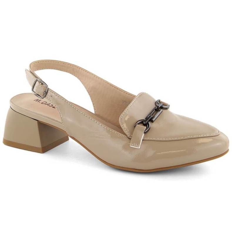 Lack-Sandalen mit hohen Absätzen M.Daszyński W SAN36B, beige